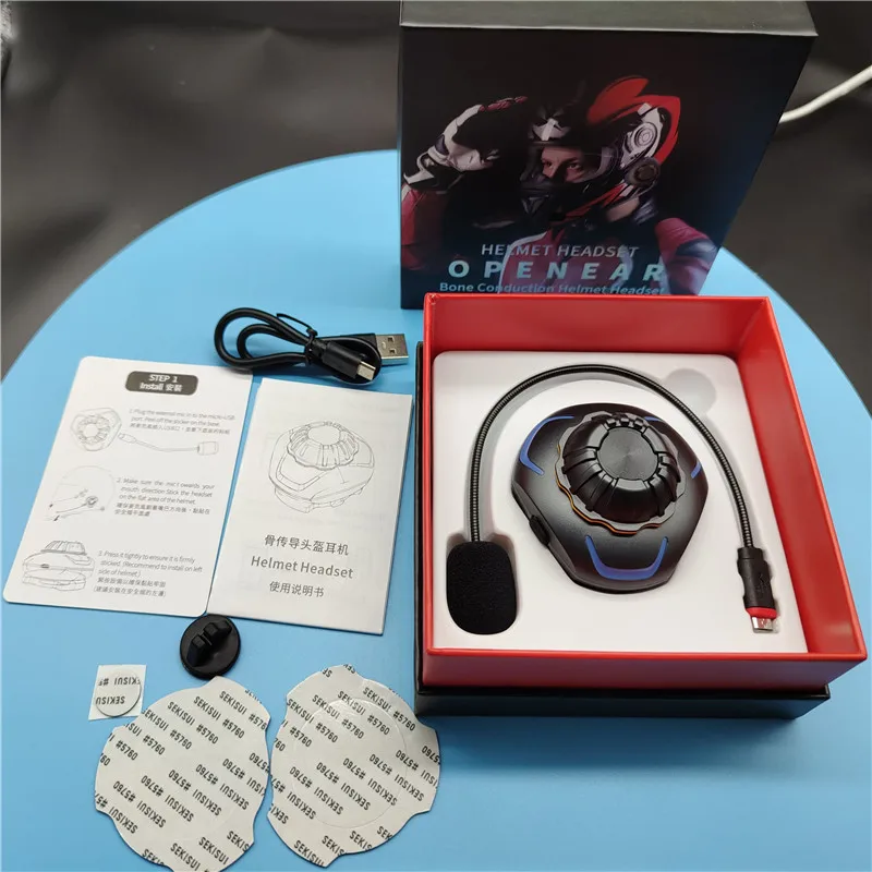 ヘッドフォンPGDMヘルメットヘッドセットボーン伝導Bluetoothワイヤレスステレオハンズ無料IP68防水雨プルーフモーターサイクルヘルメットヘッドフォン