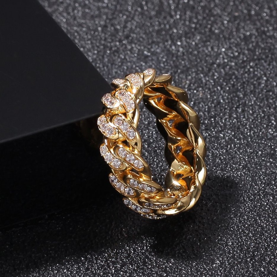 Hip Hop hommes bijoux anneaux de fiançailles anneaux de mariage ensembles hommes amour diamant bague de luxe glacé Ring311e