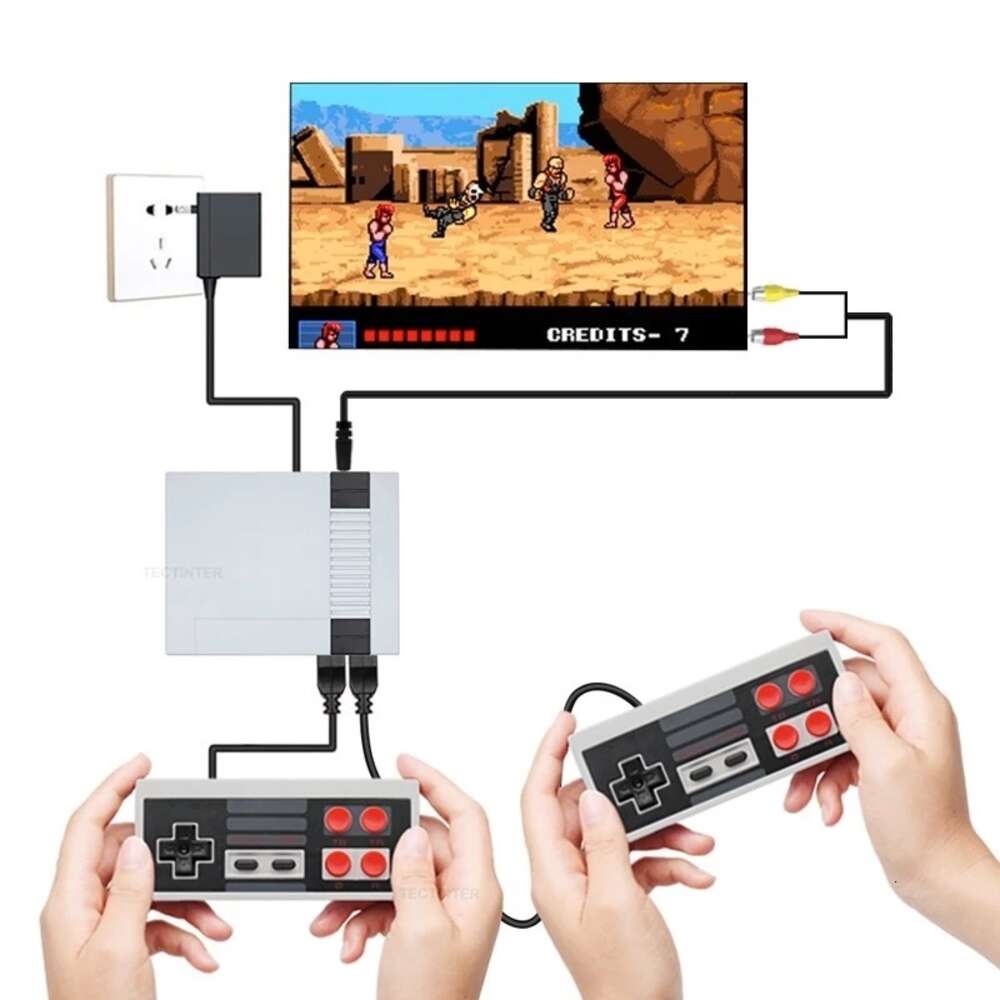 Communications pour Console TV classique FC NES 8 bits, 620 jeux intégrés, connexion AV, Plug Play, lecteur de jeu Family Teon
