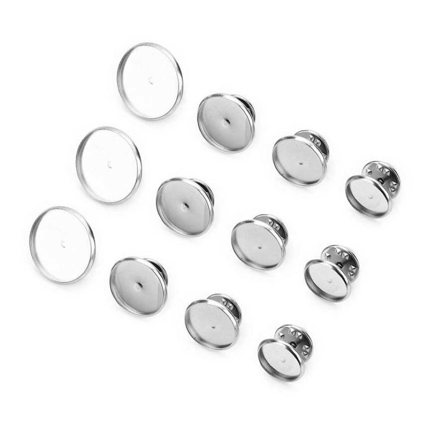 Altro Sauvoo Spilla in acciaio inossidabile Base 12mm 14mm 16mm 18mm 20mm Farfalla Tie Tack Vassoio spille vuote Risultati gioielli fai da te Altro273k