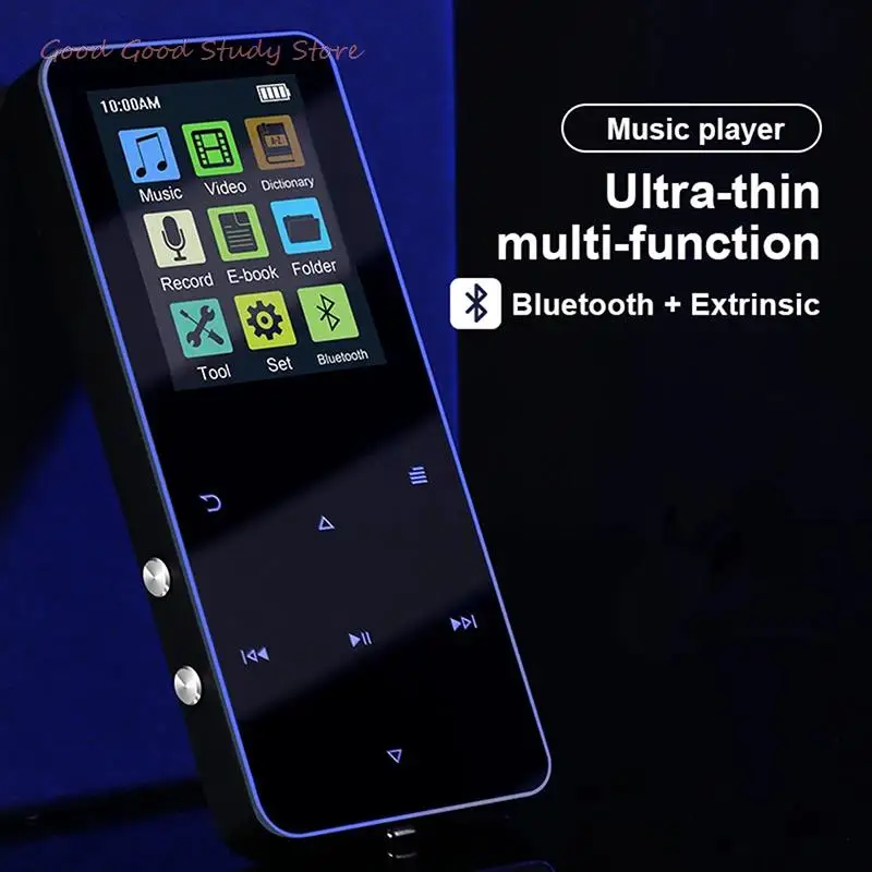Lecteurs Top Nouveau lecteur de musique MP3 compatible Bluetooth 8 Go 16 Go 32 Go Touche tactile Carte SD Insert Radio FM Lecteur de musique en plusieurs langues