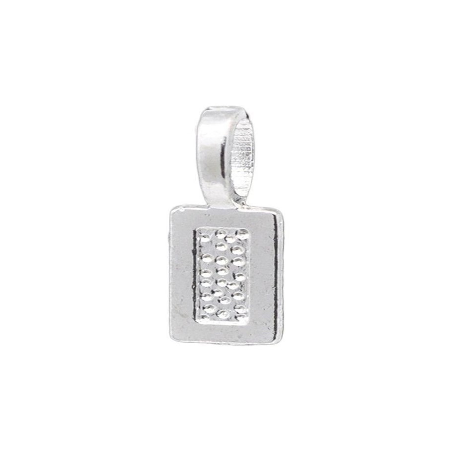 Étiquette en alliage métallique de Zinc plaqué argent, colle sur caution, 100 pièces, 21x7mm296d