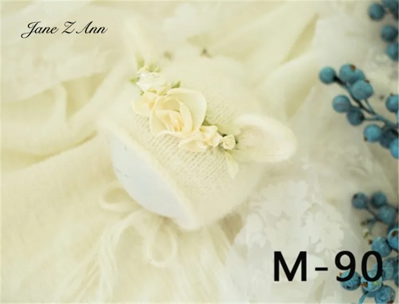 Imposta cappello da neonato cappello da fiore studio fotografico oggetti di scena fotografia cappello morbido lavorato a mano da M85 a 94