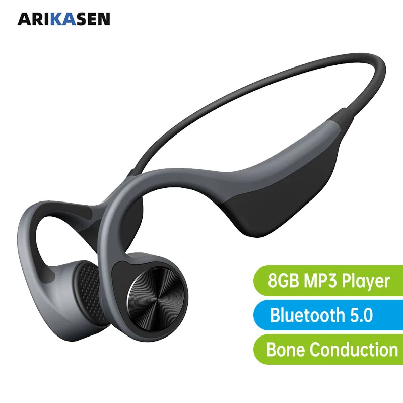 Players Bone Conduction Headphones MP3 Player Builtin 16G Memory Bluetooth Open Ear Safe Headphones with CVC6.0 Mic for Running Cycling