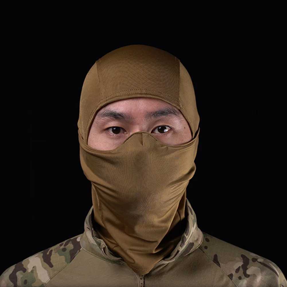 Tactical Hood Masque tactique en Silicone, capuche d'extérieur, demi-visage, doux, respirant, coupe-vent, protection solaire, couvre-chef de chasse Airsoft, CoverL2402