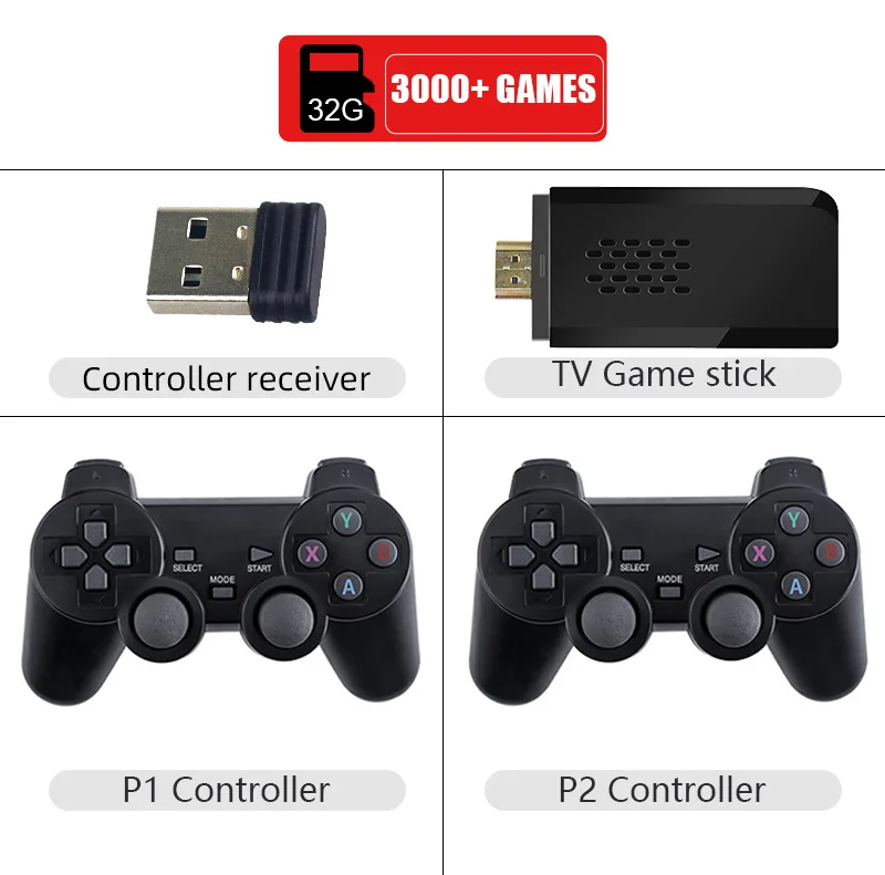 Players Video Game Stick Lite 4K Console 64G Builtin 10000 Jeux Retro Handheld TV Game Console Console sans fil pour PS1 / GBA KID