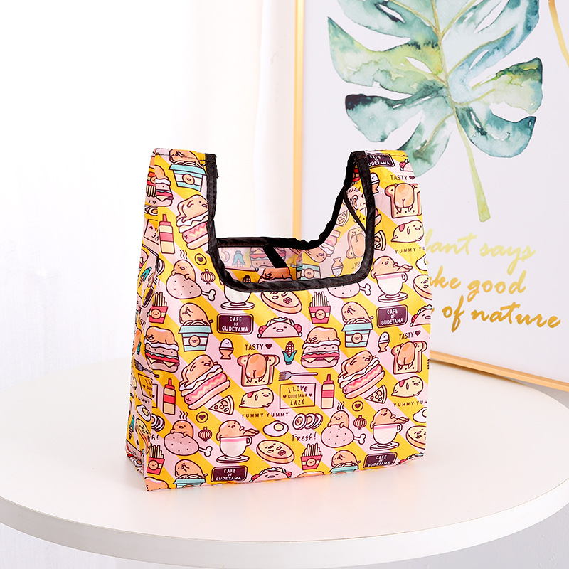 Bolsas de compras de 100 piezas impresión de dibujos animados breve plegable Plegable Pequeño de estilo pequeño Bolsa de almacenamiento Color de mezcla