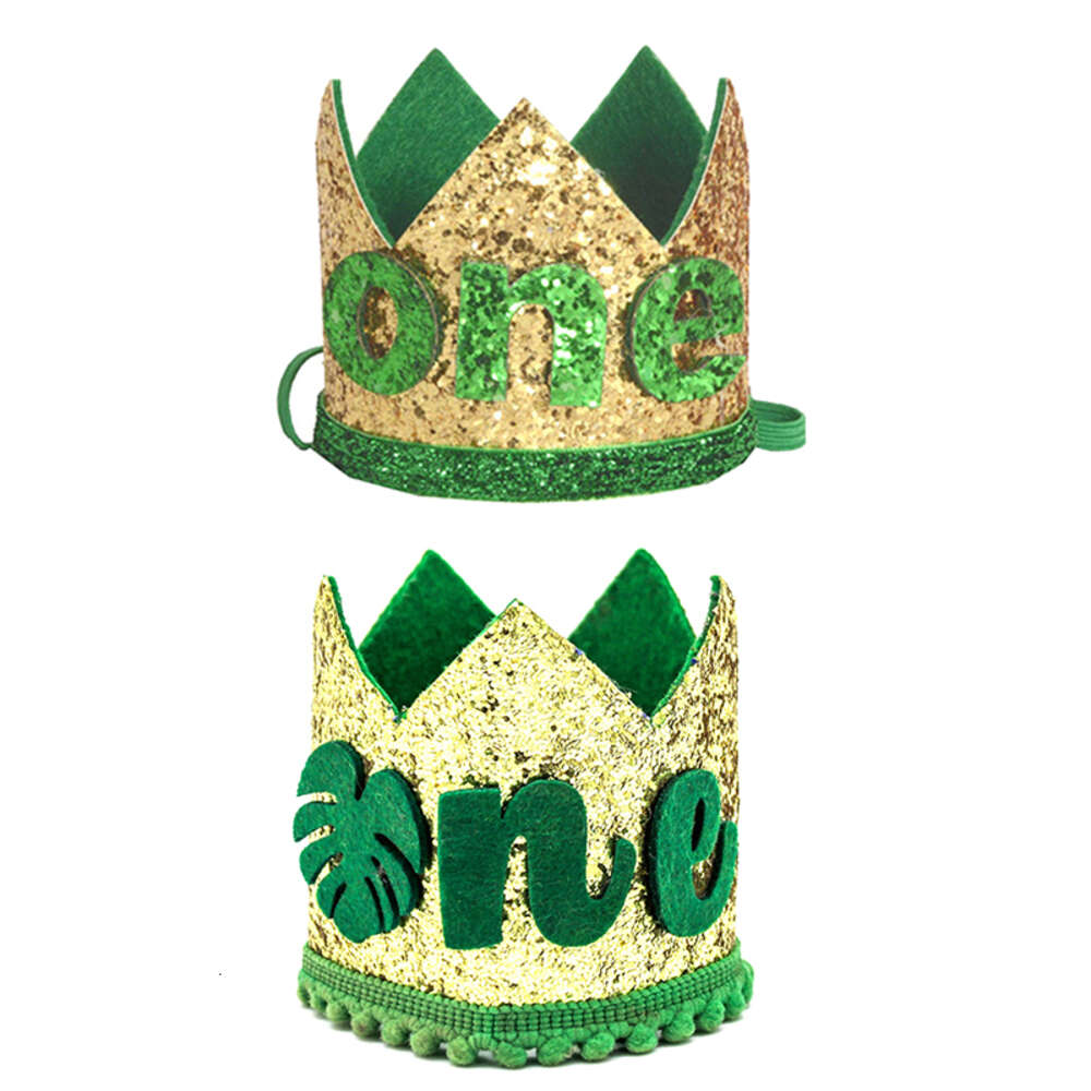 New New Jungle Safari Happy Kids ONE 1 Year Old Crown Stirnband Hat Baby Shower 1. Birthday Party Supplies