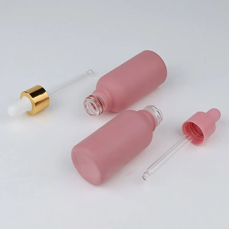 Bottle 10ml 30ml Empty Pink Essential Oil Glass Dropper Perfume Display Dropper Vial ,serum Display Glass Container 1oz