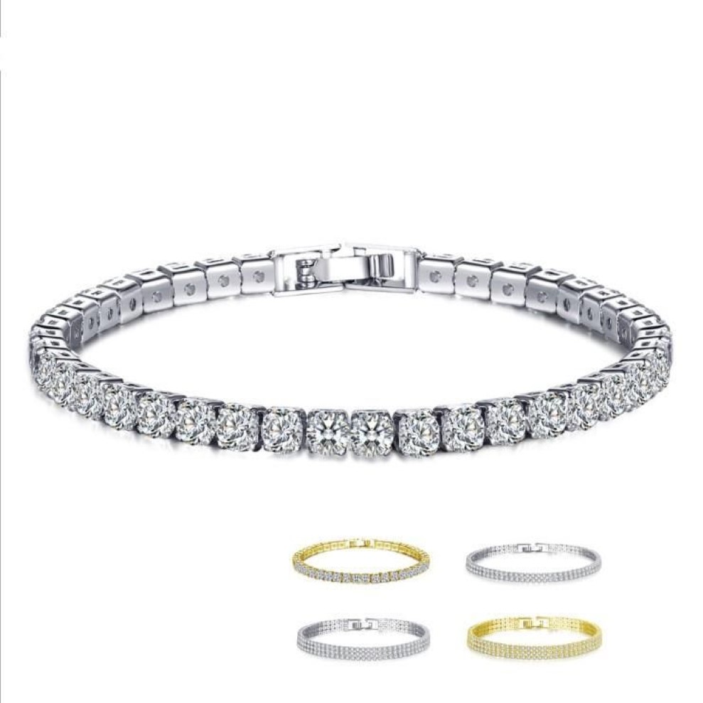 One Row Three Rows Full Of Diamond Zircon Bracelets Crystal From Swarovskis Fashion Ladies Bracelet Gifts Christmas Bangle250o