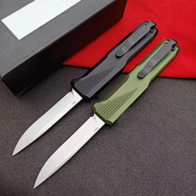 Couteau de poche automatique tactique à double action de style américain BM4600 Ouverture rapide sur le devant Chasse en plein air Camping Autodéfense Survie Couteaux pliants automatiques 4600 3400