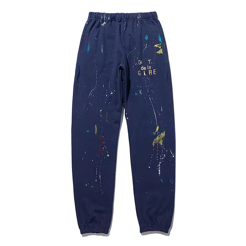 Galle Splash-ink graffiti thin pants High street fashion cotton casual pants men's and women's ankle sports pantsS-XL