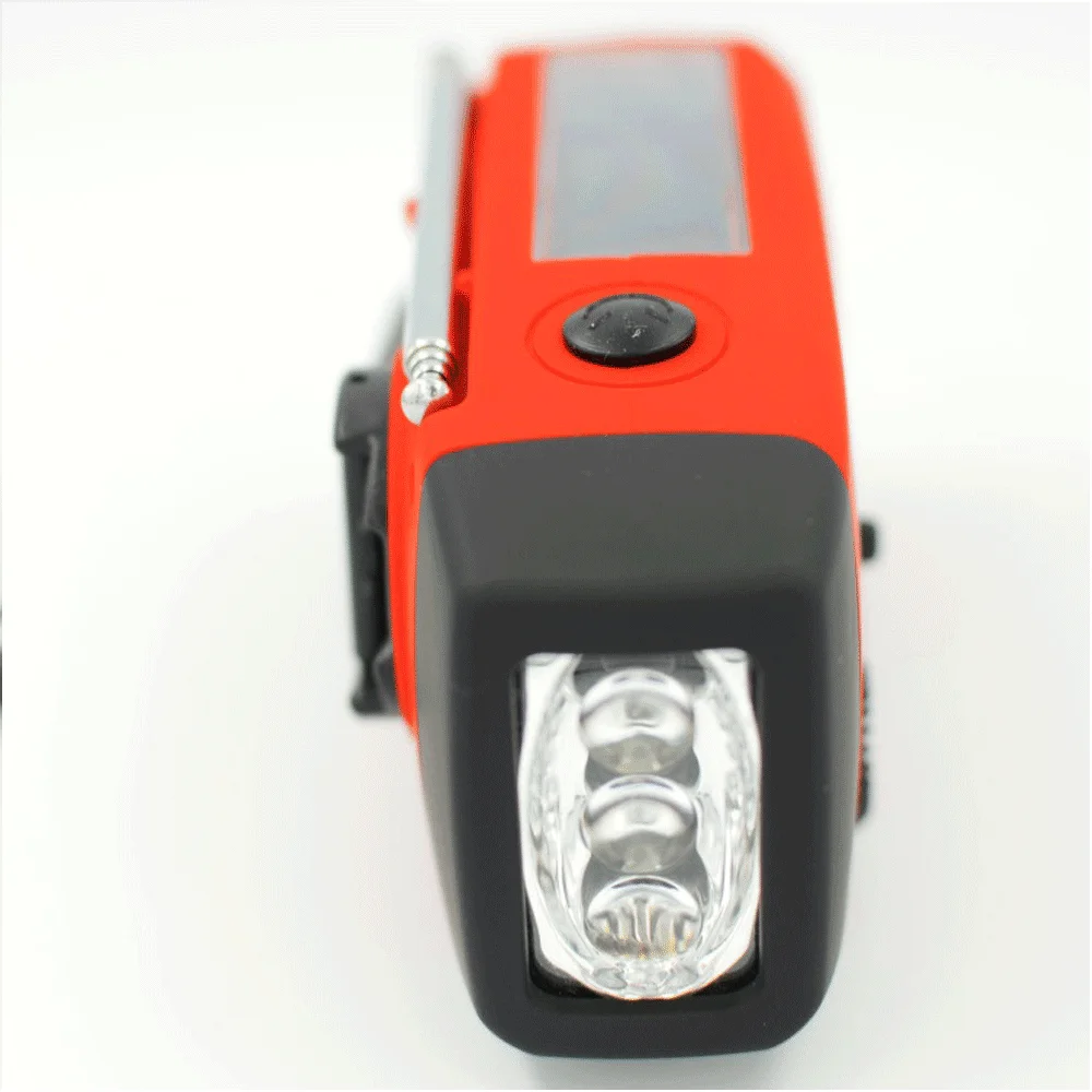 Solar Portable 3 in1 Emergency Lamp Hand Crank Generator Solar Dynamo Powered FM/AM Radio Phones Charger LED Flashlight