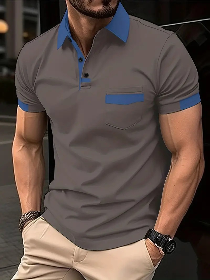 Camiseta deportiva para hombre, POLO deportivo con bolsillo a juego de color, venta instantánea de verano 2024, Amazon