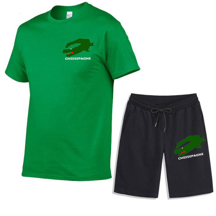 Nowy Summer Men's Dwuczęściowy set Casual T-shirt i męski garnitur Sports Fashion krótkie rękaw