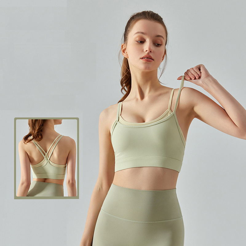 LL Sports Bras for Women-Criss-Cross z tyłu wyściełane tank tank zbiorników średnie wsparcie dla kobiet