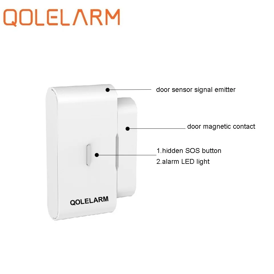 Detector Qolelarm 10 piezas Cerrar Abrir 2 señales Inalámbrico 433 mhz Contacto Magnético Puerta Ventana Sensor Alarma