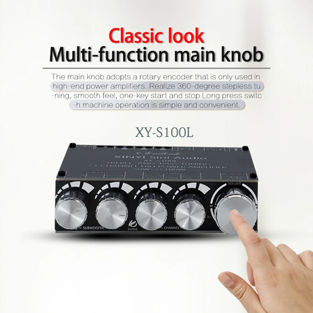 Amplificateur xys100l 2x50w + 100W HIFI Digital Power Subwoofer Amplificateur Bluetooth Compatible 5.0 2.1 Channel Audio STÉRÉO EVÉRIPER