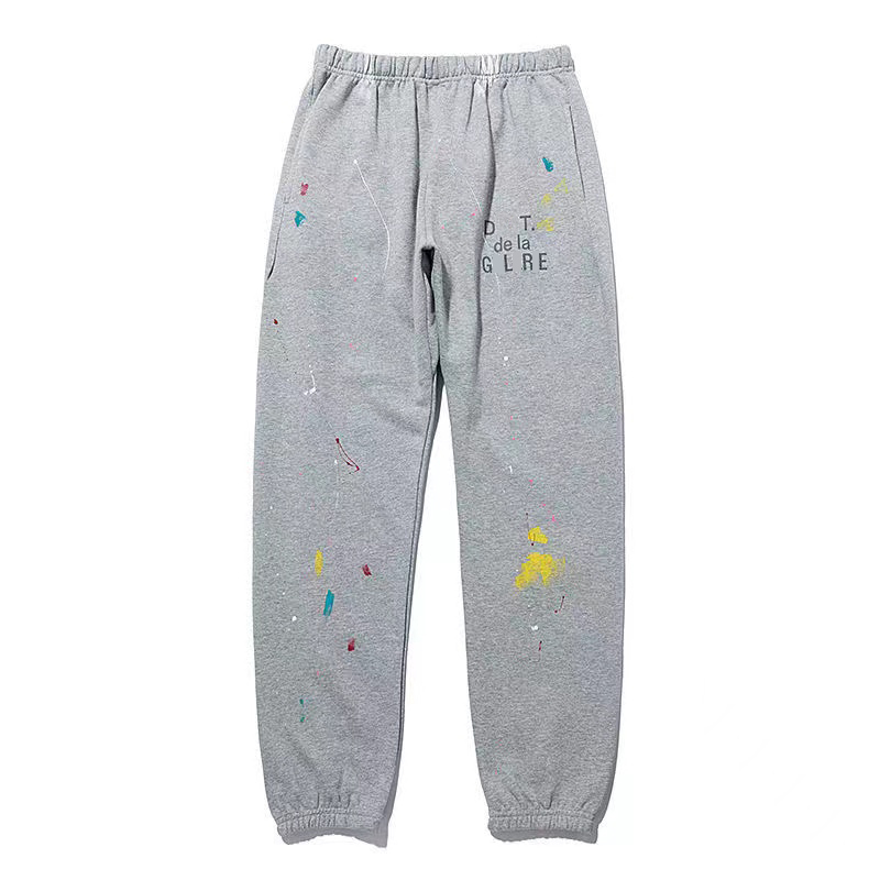 Galle Splash-ink graffiti thin pants High street fashion cotton casual pants men's and women's ankle sports pantsS-XL