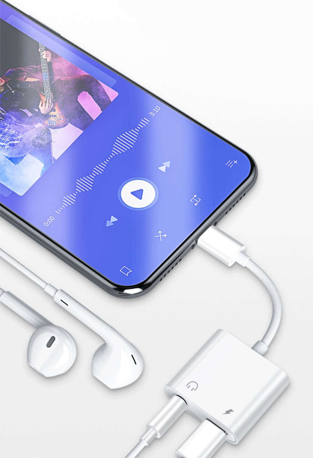 통신 휴대 전화 포트 스플릿 충전 및 청취, iPhone 조명 어댑터, Type-C 커넥터