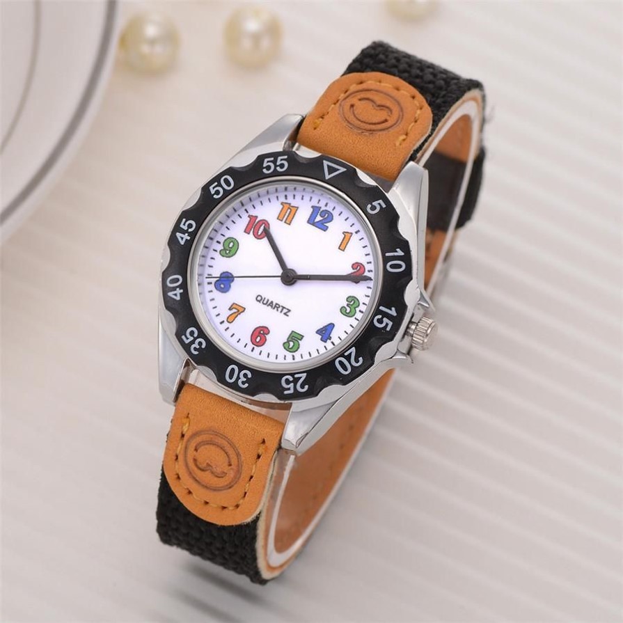 Kids Girl Watch Fashion Colorful Strap Arabic Number Sport Quartz Wrist Watch Fashion Casual Leather Strap Girl Montre Y40287G