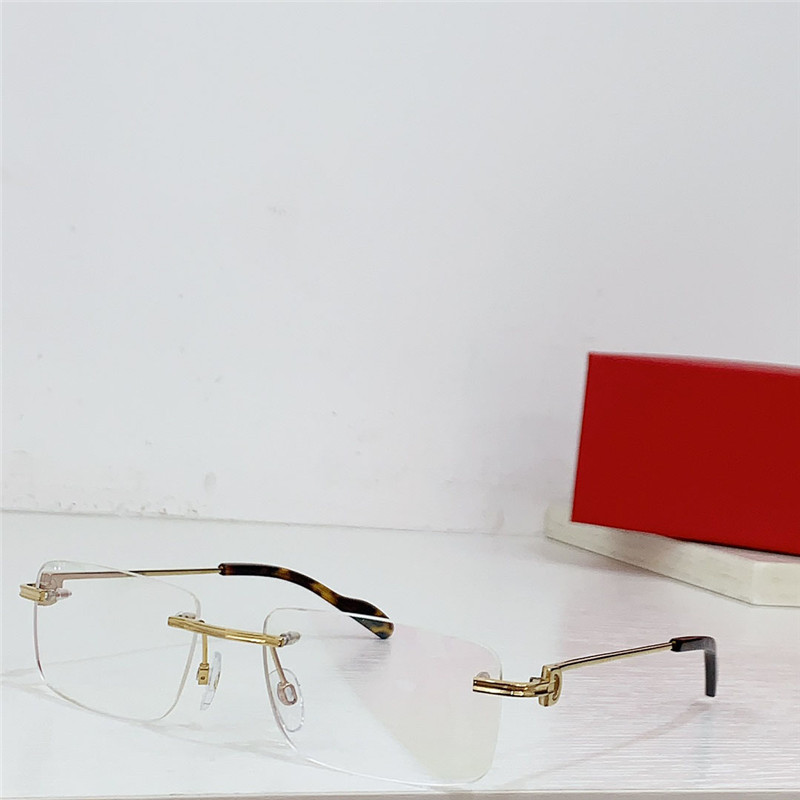 Neue Modedesign quadratische optische Brille 0259 Metallrahmen randlose Gläser Männer und Frauen im Business-Stil leichte und einfach zu tragende Brillen
