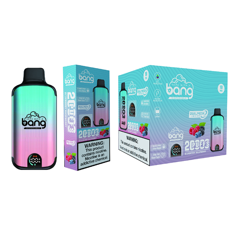 Bang Puff 20K com Smart Screen 20000 Puffs Kit Vape Descartável Bangvapes Bobina de Malha Dupla Bateria Recarregável 28ml E-líquido Pré-preenchido 16 Sabores Vaper