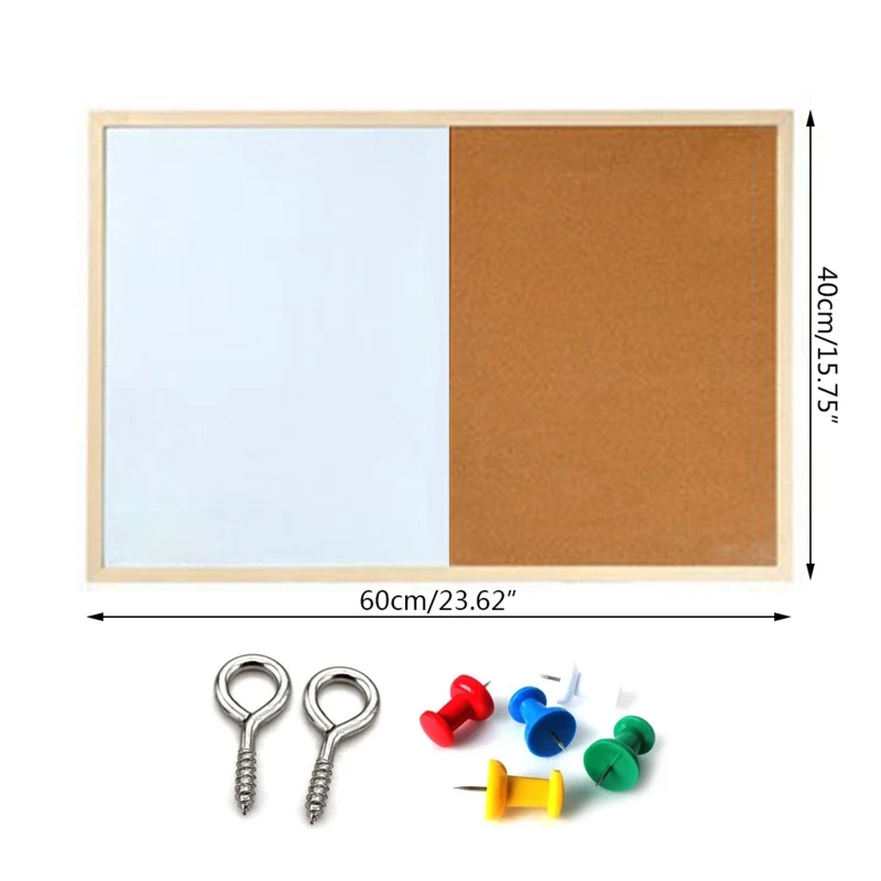 Whiteboards meddelande Cork Board Wood whiteboard ritning Kombination Bulletin magnetbräda