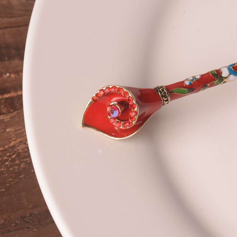 Acessórios de cabelo antigos chineses Cloisonne para senhoras Pan Hairpin área cênica