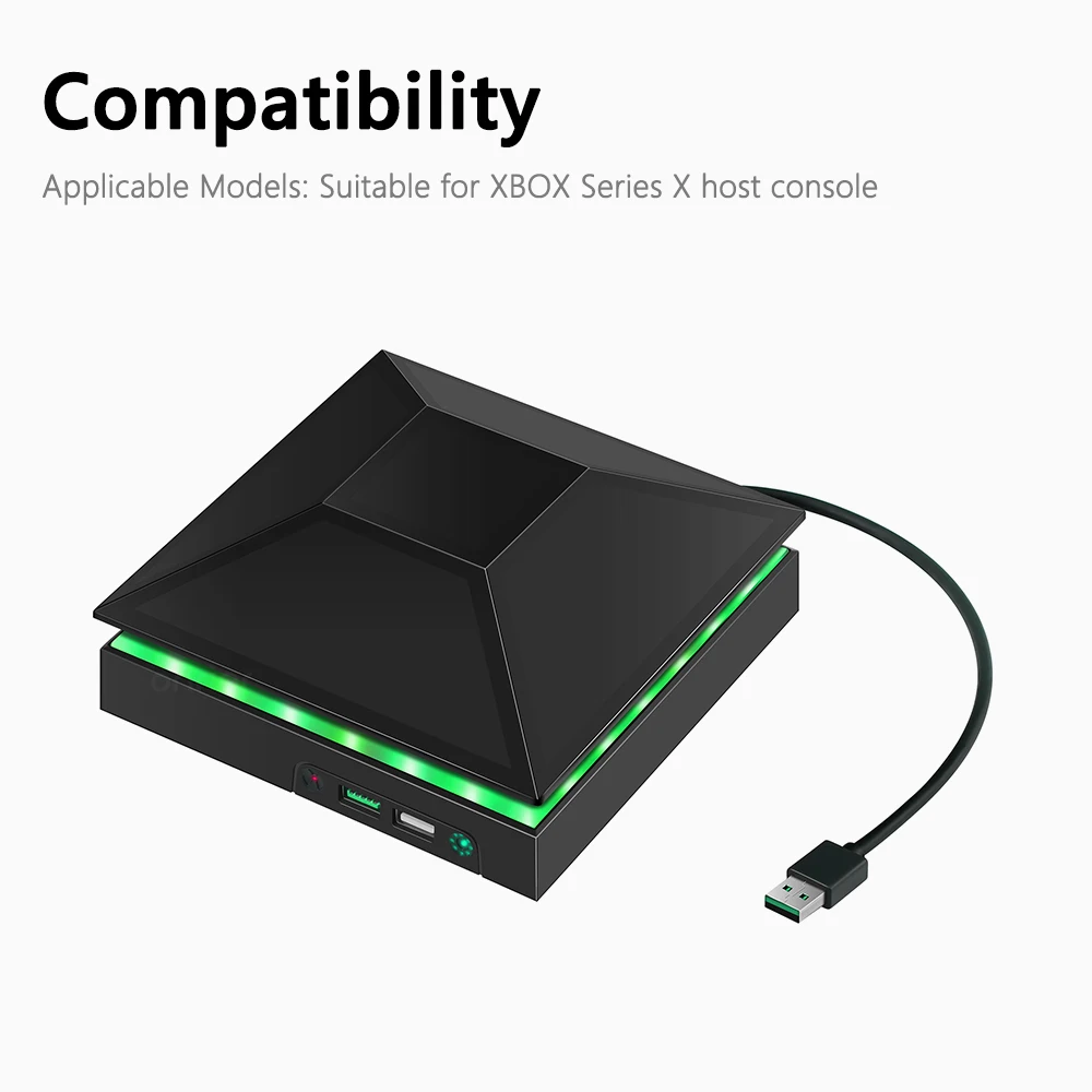 XboxシリーズXアクセサリーのトップダストプルーフカバー3速度調整可能なホスト熱散逸ドックのオンリーゲームコンソール冷却ファン