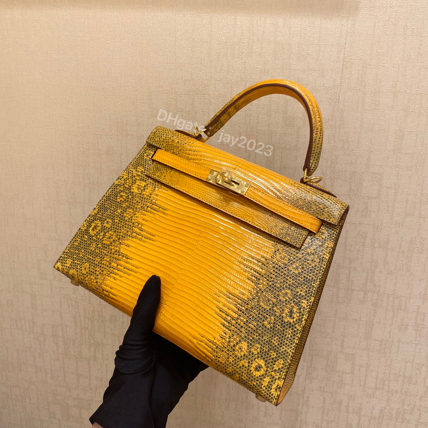 10s Helt handgjorda tygväska Designer Bag Classic Luxury Real Importerad Lizard Skin Gradient Färgstöd Anpassningsanpassning Exquisite Beeswax Thread Hand With Box