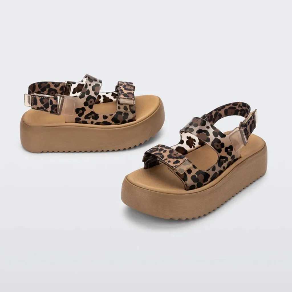 Sandálias 2023 Melissa Adulto Muffin Grosso Sola Sapatos Retro Mulheres Esportes Vaca Imprimir Casual Praia Sapato Senhoras Não-Slip Jelly Sandálias MN073 J240228