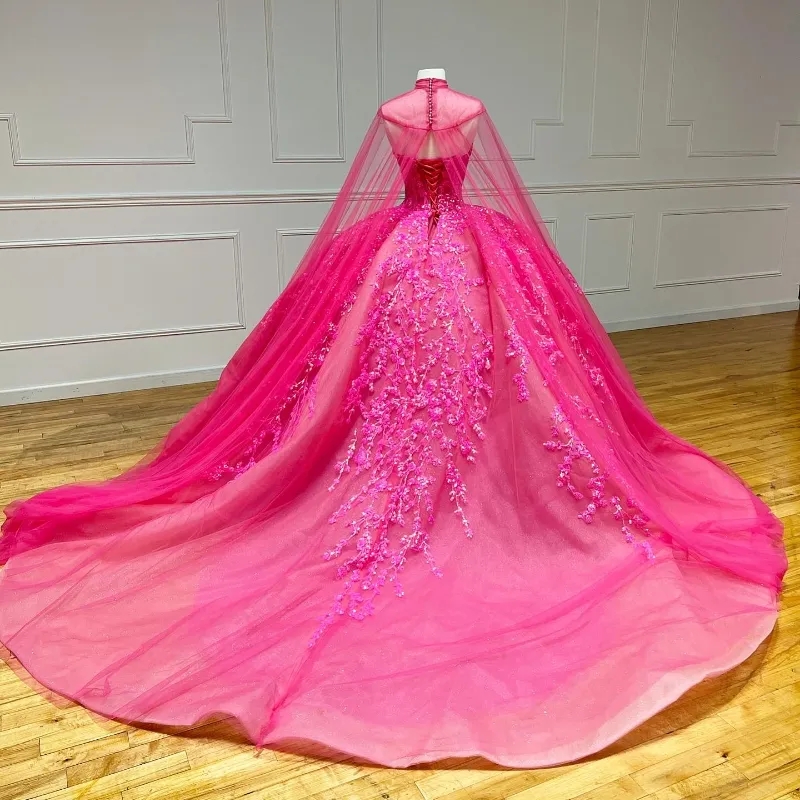 Rose Red Shiny Princess Lace Appliques Tull Quinceanera Dresses Off The Shoulder Ball Gown Princess Dress Corset vestidos de 15