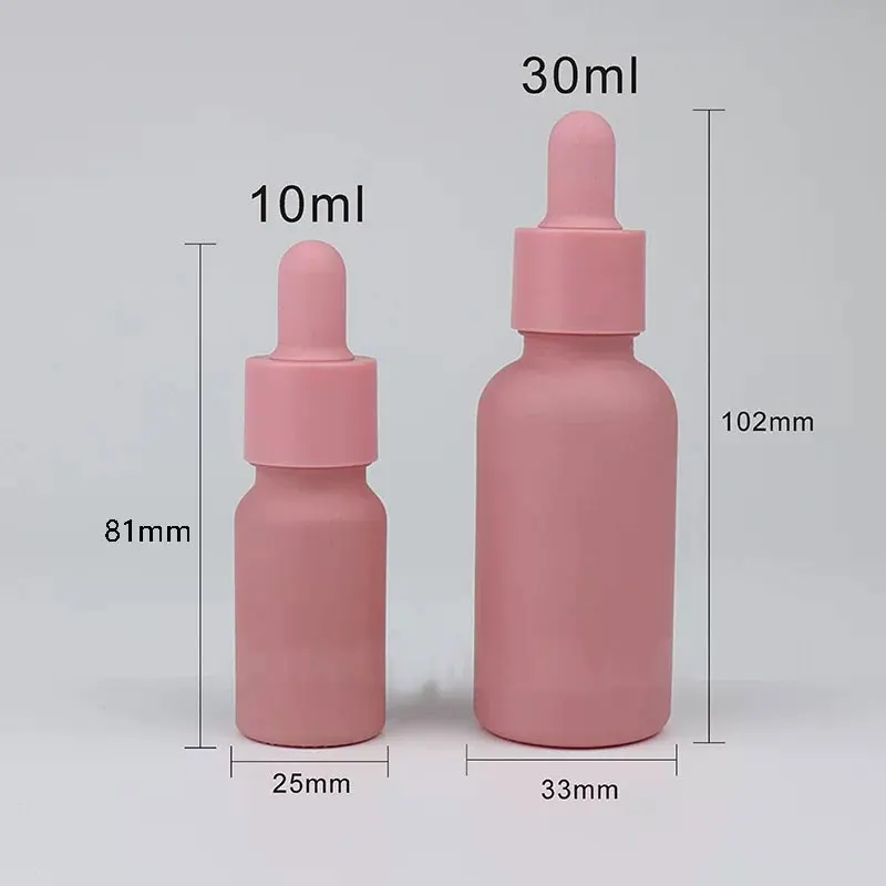 Bottle 10ml 30ml Empty Pink Essential Oil Glass Dropper Perfume Display Dropper Vial ,serum Display Glass Container 1oz