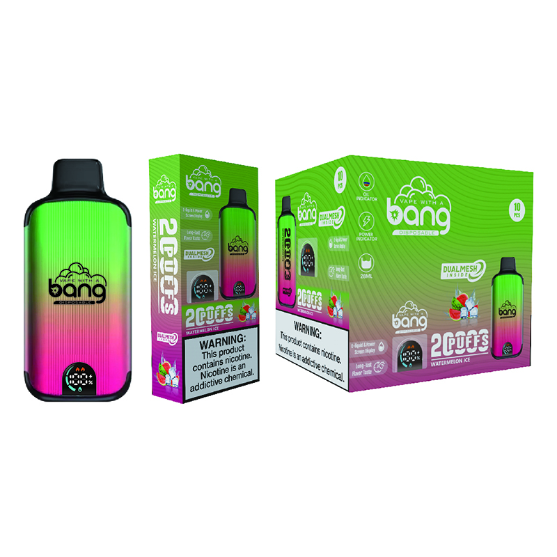 Bang Puff 20K with Smart Screen 20000 Puffs Disposable Vape Box Kit Bangvapes Dual Mesh Coil Rechargeable Battery 28ml Pre-filled E-liquid 16 Flavors Vaper