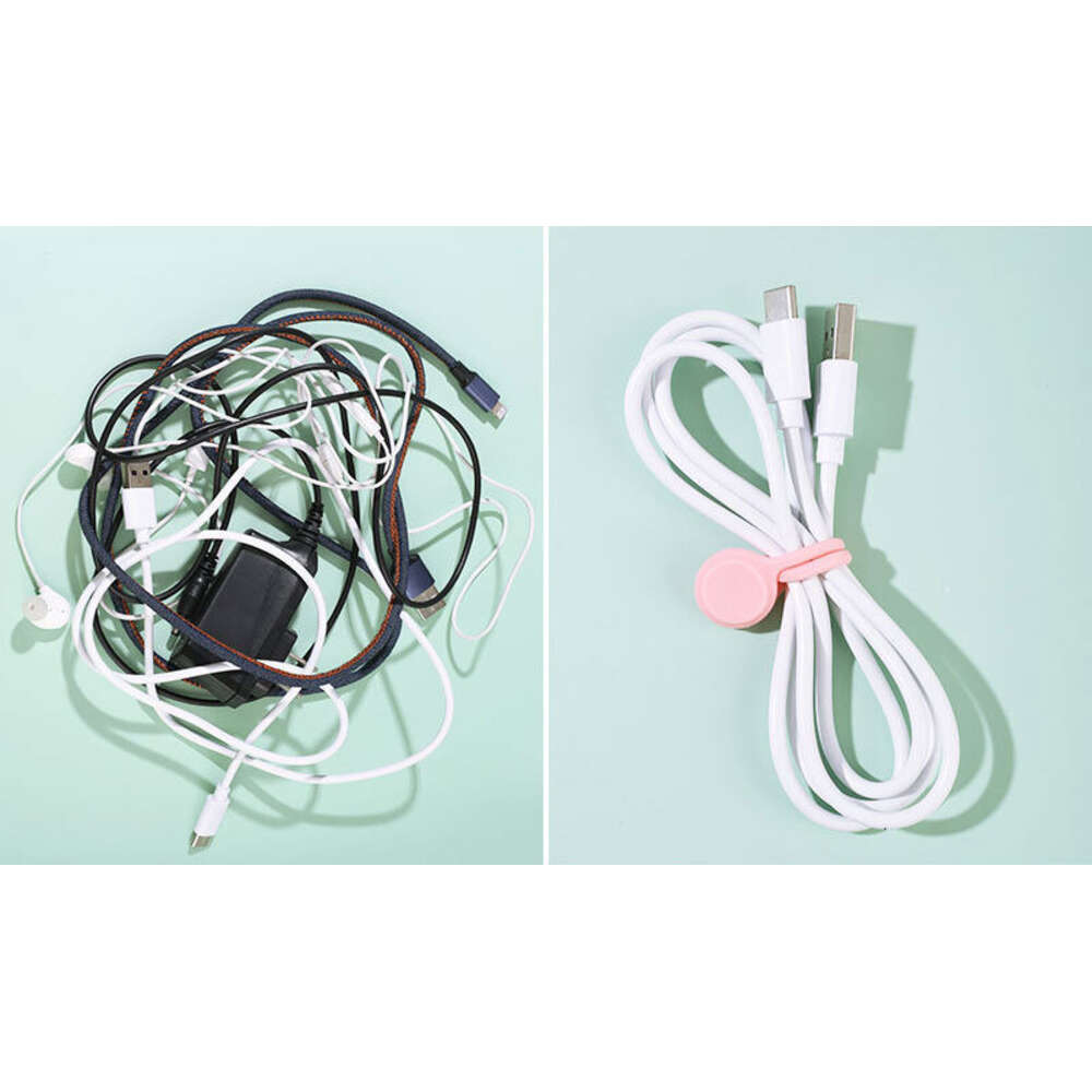 Communications Magnetic Organizer Silicone Cord Storage Holder Clips Winder for Earphone Data Cable