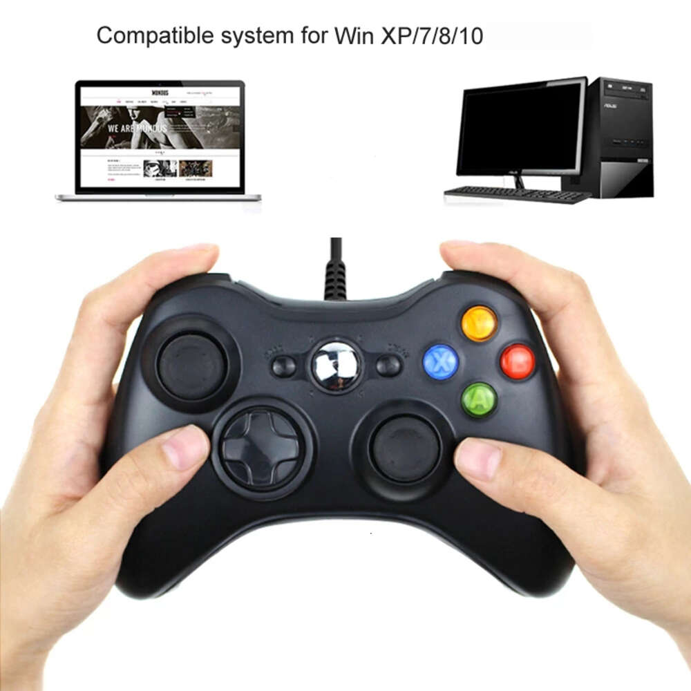 コミュニケーションプロフェッショナルコンピューターゲームパッドWindows Win10 Win7 Win8 USB Wired Game Controller Laptop Desktop PC Joystick Double Vibration