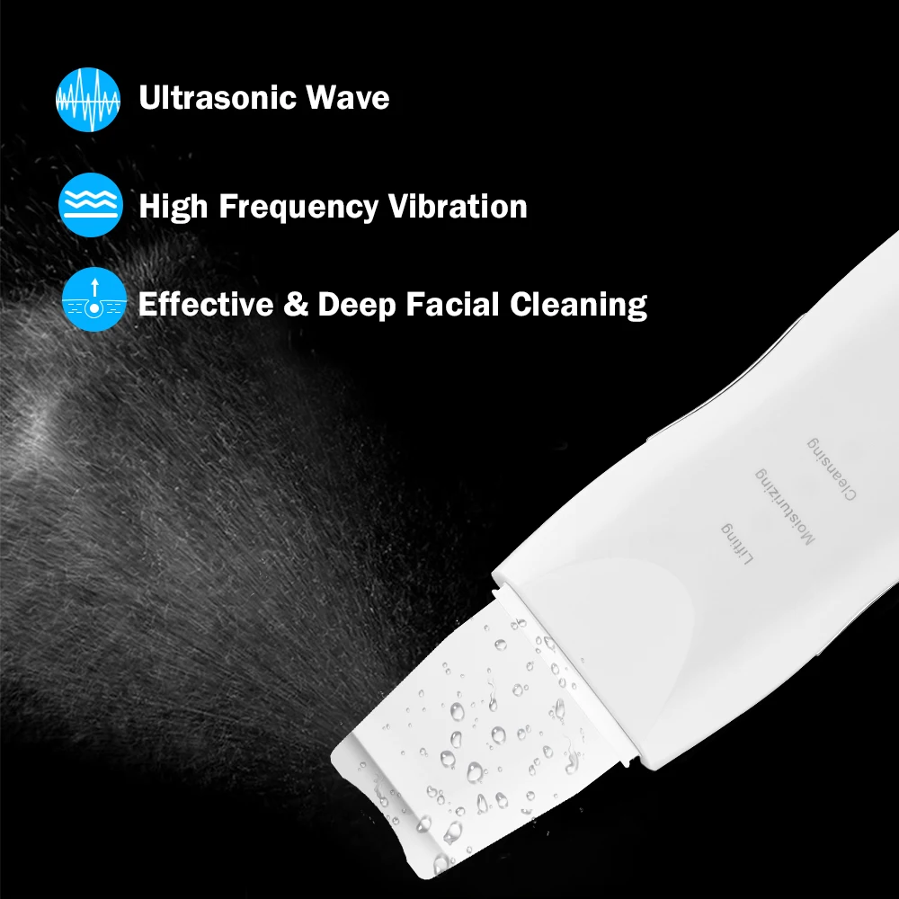 Massager Ultrasonic Ion Cleansing Blackhead Massage Skin Scrubber Peeling Spade Facial Pore Cleaner Hine Skin Scrubber Spatula