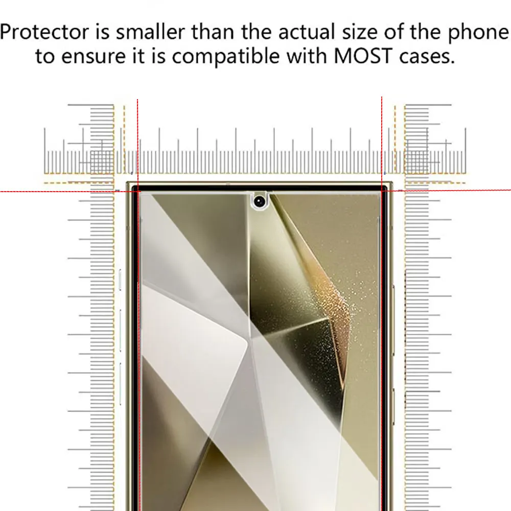 Displayschutzfolie für Samsung Galaxy S24 Ultra S23 S22 S21 Plus HD gehärtetes Glas Fingerabdruck entsperren Displayschutzfolie 0,18 mm 2,5D Film Vollkleber