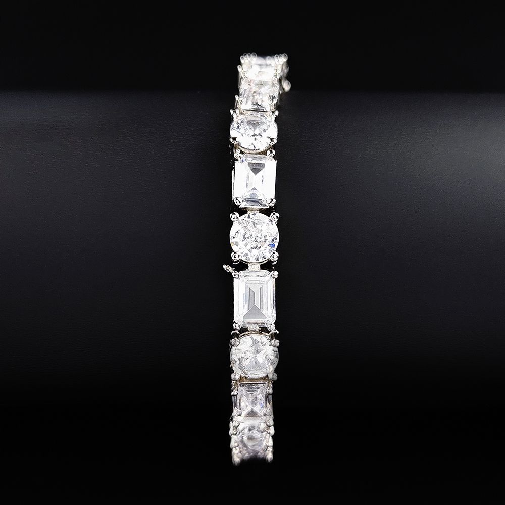 Bracelet en diamant Mosan en argent sterling s925 de haut niveau d'apparence pour femme, lavable, cadeau de la fête du printemps du nouvel an s7981