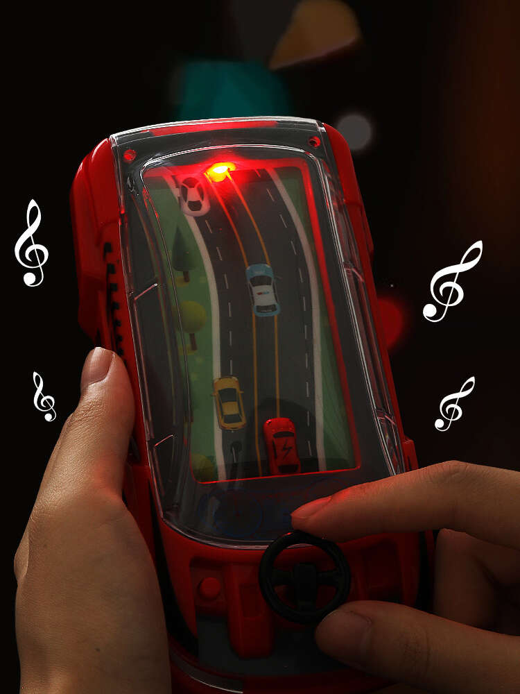 Lettore portatile corse di comunicazione con modello di auto 3D e volante, vera console di gioco corse automobilistiche, novità giocattolo bambini