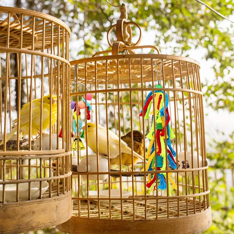 Benodigdheden Vogels Schommelspeelgoed Papegaaien Kauwen Hangende zitstokken met bellen Speelgoed voor dwergpapegaaien Parkieten Ara's Valkparkieten Parkieten Afrikaans Grijs