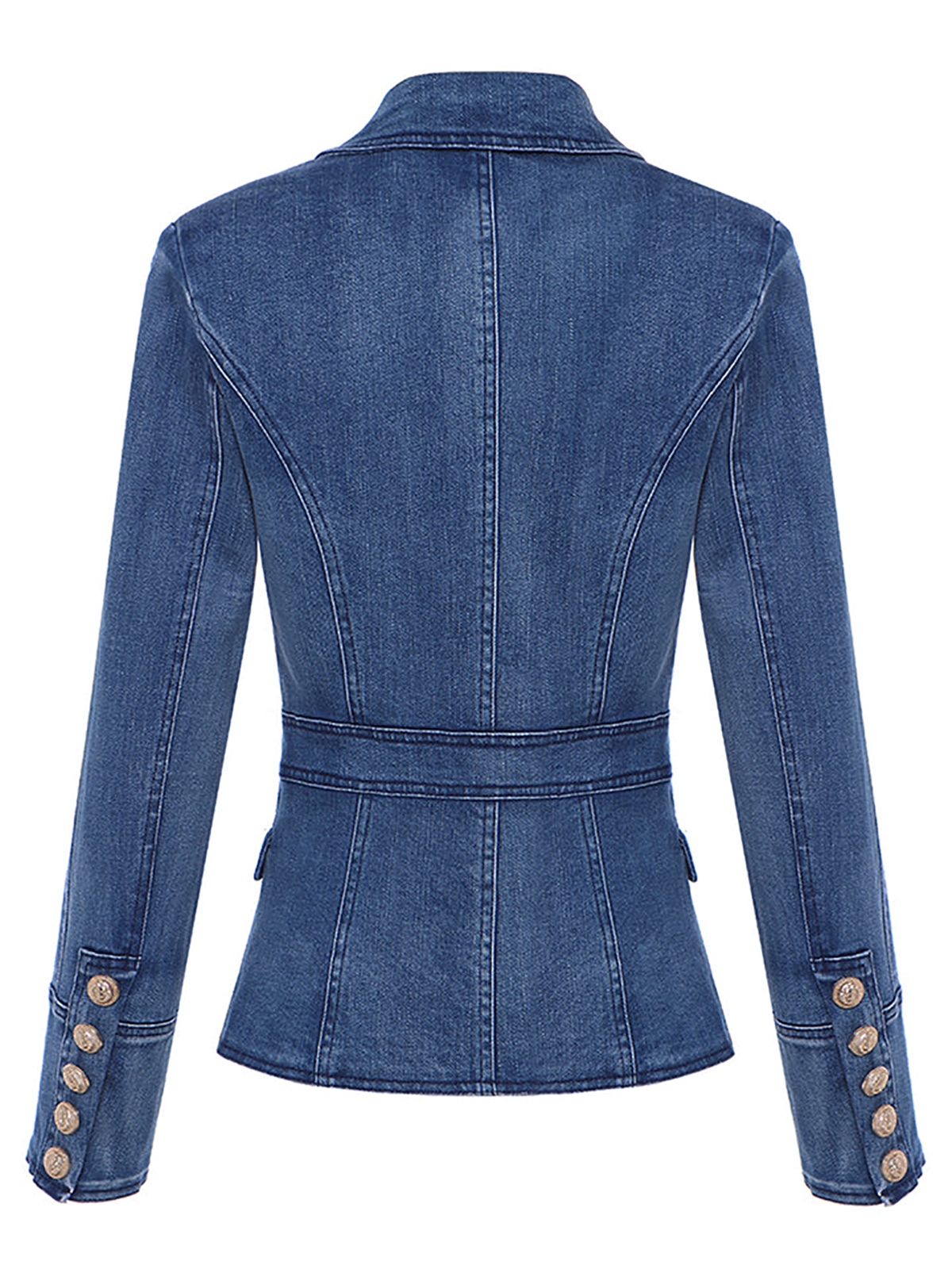 Abito da donna in denim blu Custom Made Slim Fit doppio petto Sfilata di moda Giacca da donna Blazer Guest Wear One Piece