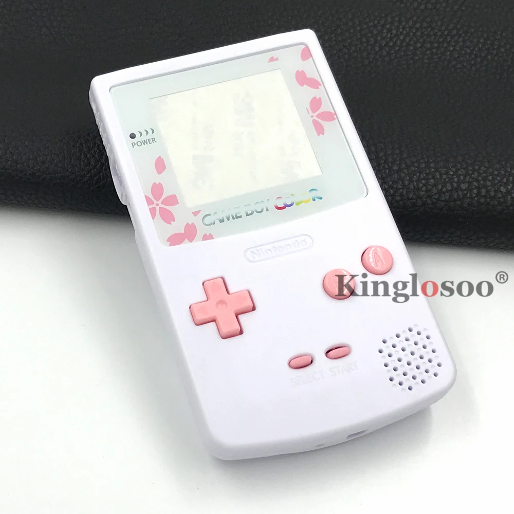 Cases Glass Cherry Blossom Screen Lens Full Shell Case Housing Cover for Nintendo Game Boy Color GBC Game Console Shells