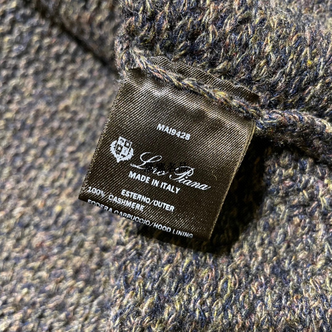 Felpe con cappuccio da uomo autunno e inverno loro Cappotto con cerniera con cappuccio in filo spesso di puro cashmere piana