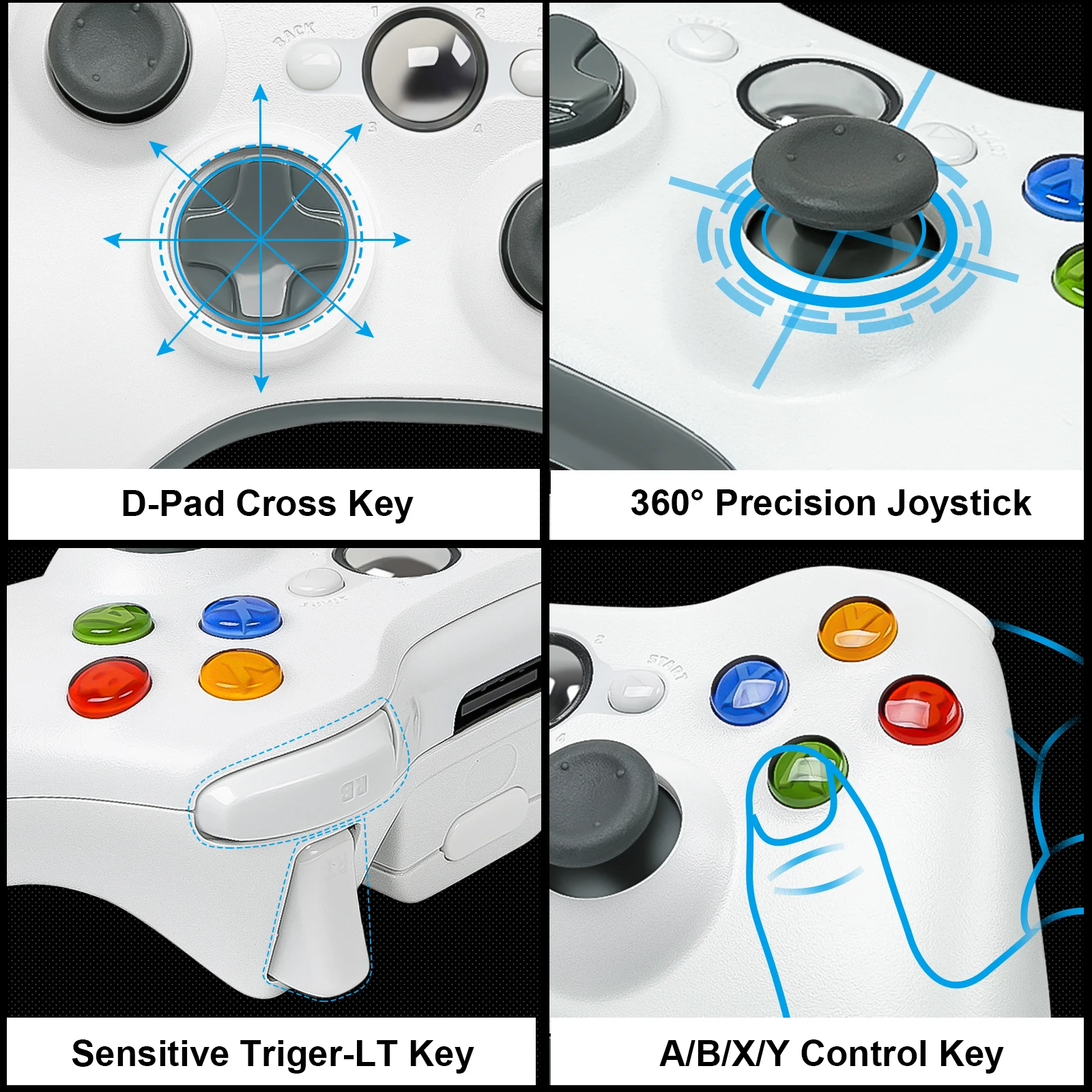 GamePads GamePad Xbox 360 Controller wireless/cablato Xbox 360 Controllo Joystick wireless Xbox360 Game Controller Joypad