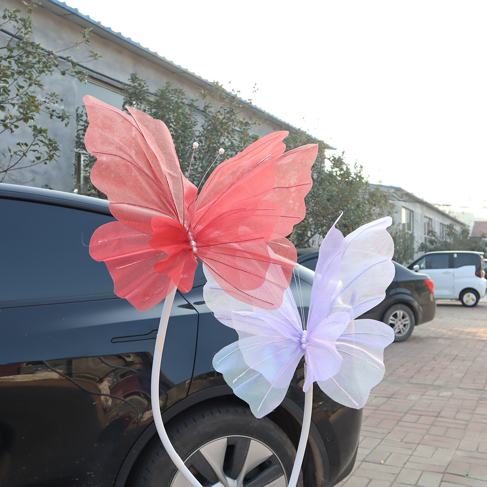 Fenêtre d'affichage papillon en maille de 50cm, belle Simulation de Chen, aménagement d'activité florale, guidage routier, accessoires de décoration de mariage