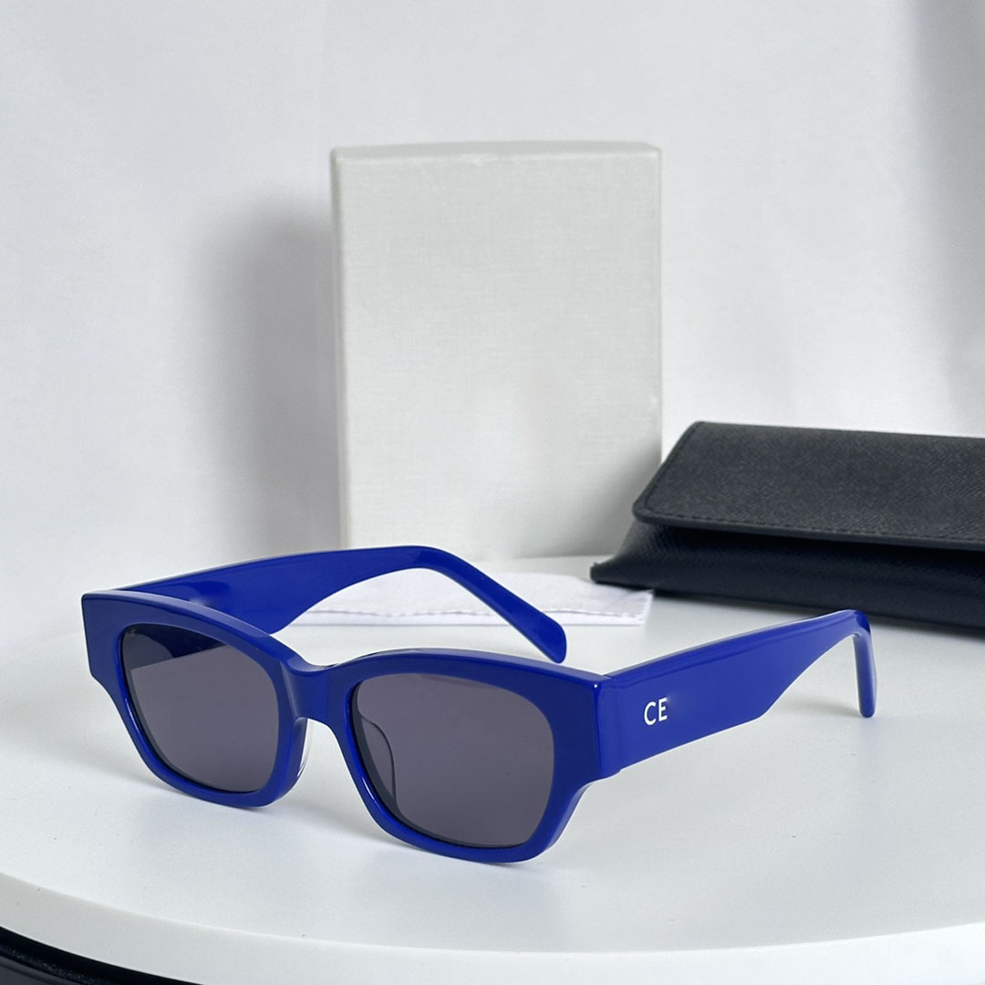 Personlig designer solglasögon klassiska bokstäver fyrkantiga ramglas med starkt UV -skydd för rättvis hud