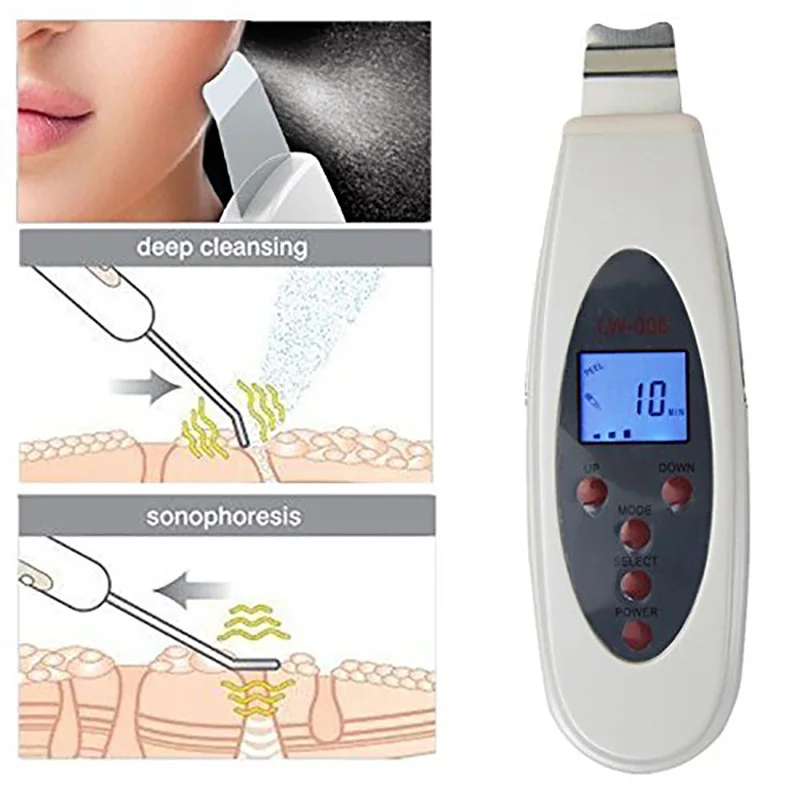 Urządzenie Ultrasonic Skin Scrubber LW006 Głębokie czyszczenie twarzy Hine Usuń masażer do twarzy Ultradźwiękowe zrywanie czystego dźwięku /partia