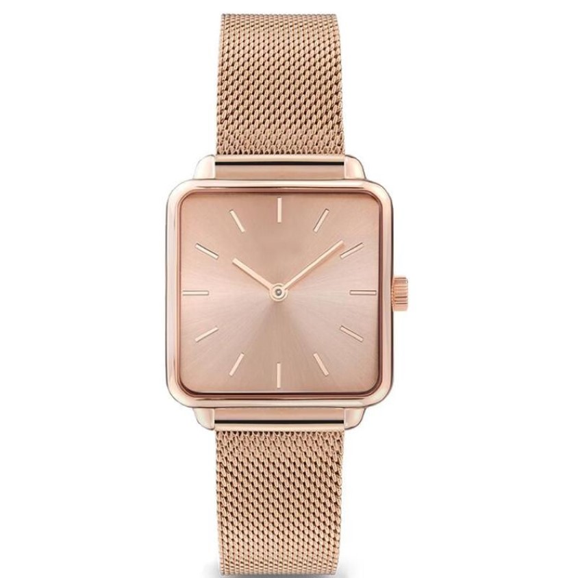 Relojes de pulsera Un reloj simple con cabeza cuadrada emitido en nombre de Women's Net Korean Fashion Business Versátil Quartz313i